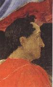 Sandro Botticelli Mago wearing a red mantle painting